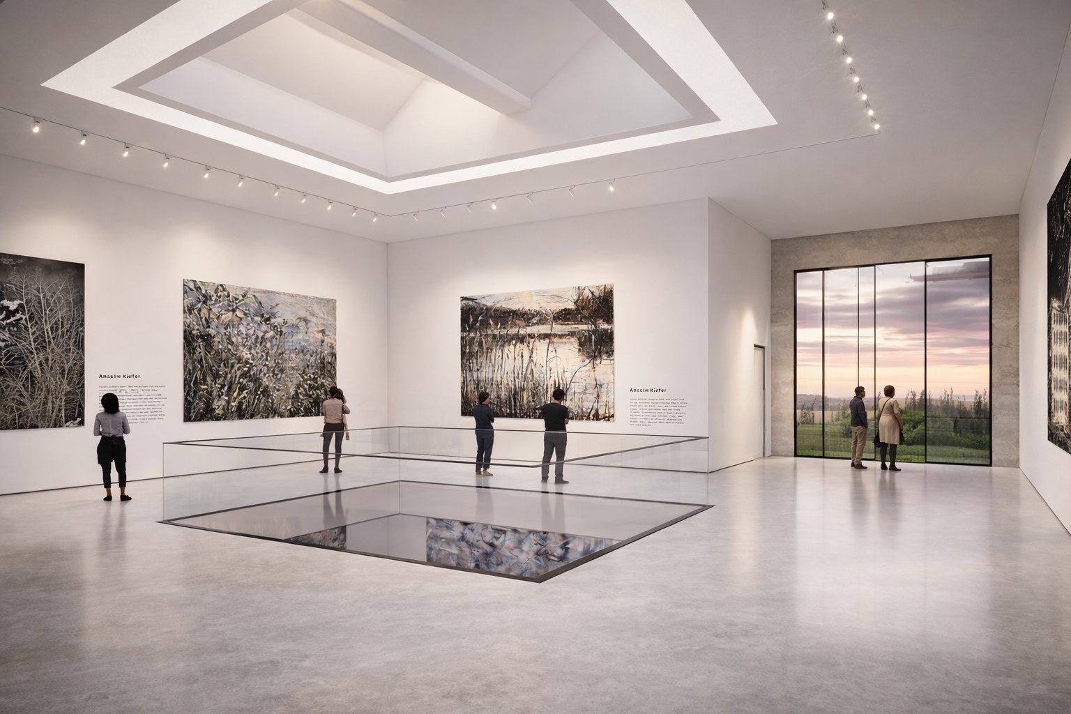 Sawtooth gallery interior render